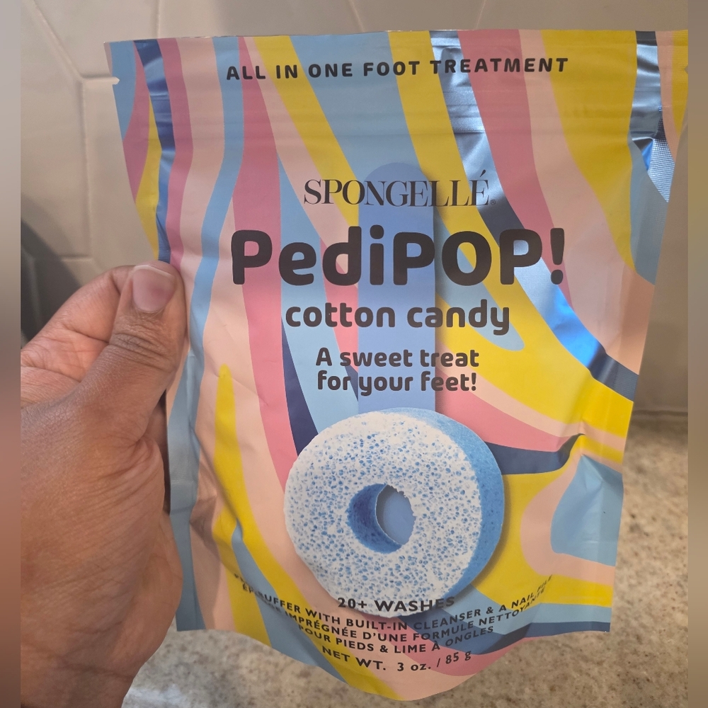 PediPOP All-In-One Foot Treatment - Cotton Candy Spongelle 20+ Wash